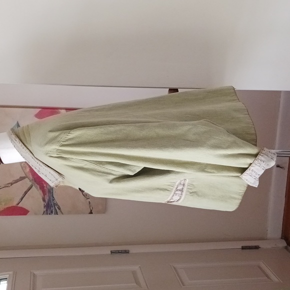 A People United jacket long sleeve button front reversible collar khaki green M - Picture 5 of 12